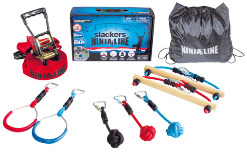 NinjaLine 30' Intro Kit with 7 Hanging Obstacles